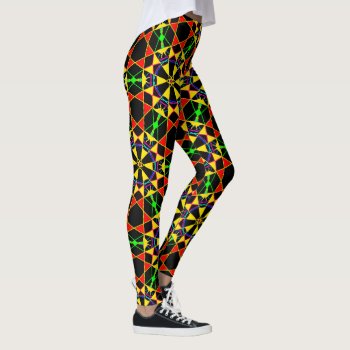 Tribal Celebration African Red Black And Gold Leggings by VillageDesign at Zazzle