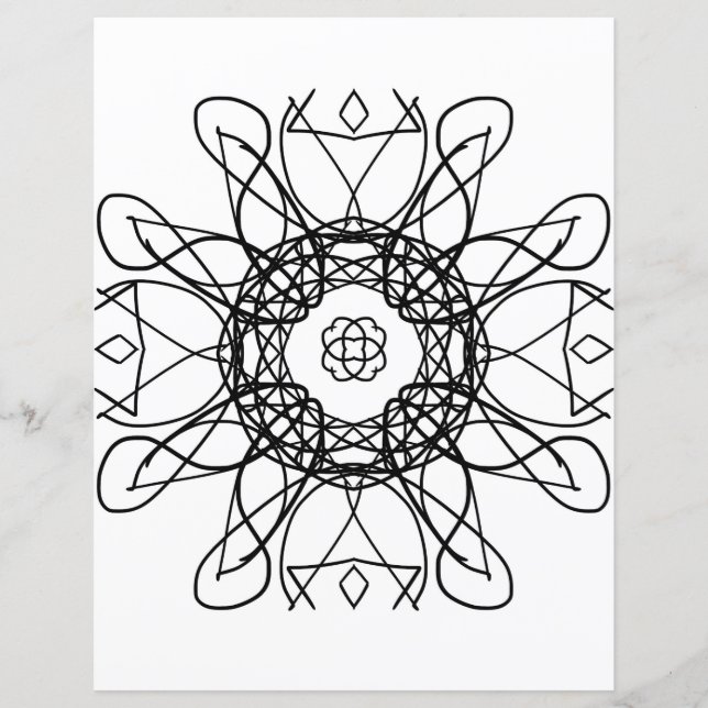 Tribal Celtic Cross Mandala Coloring Page (Front)