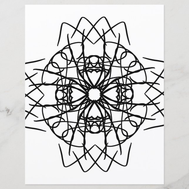 Tribal Celtic Flower Mandala Coloring Page (Front)