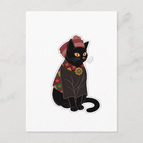 Tribal Chief Black Cat Greeting Card