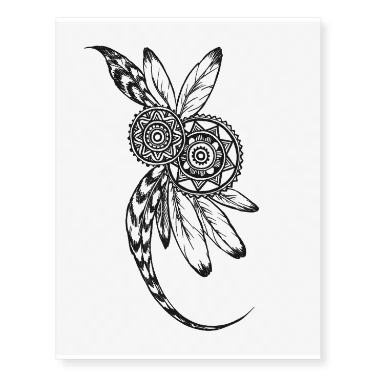 Tribal circle with feather temporary tattoo sheet | Zazzle Tribal circle with feather temporary tattoo sheet | Zazzle