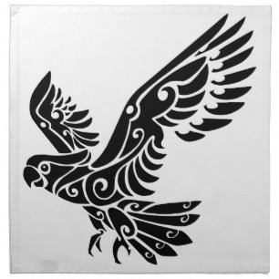 Tribal Cockatoo parrot bird tattoo Napkin
