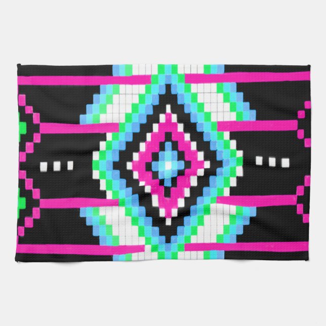 Tribal Collection Pink Kitchen Towel (Horizontal)