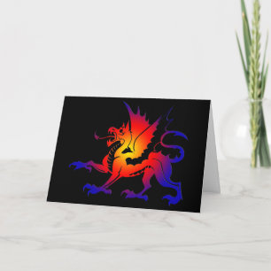 Tribal Color Dragon Greeting Card II