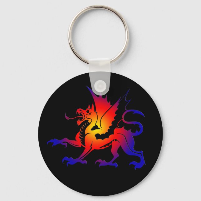 Tribal Color Dragon Keychain II (Front)