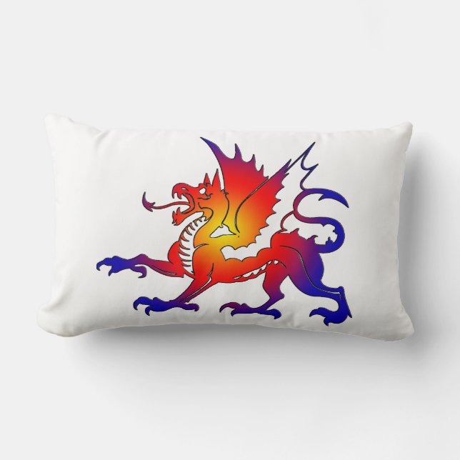 Tribal Color Dragon Pillow (Front)