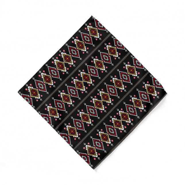 Tribal colorful geometric pattern bandana (Front)