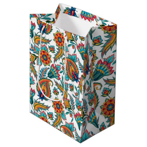 Tribal Colorful Watercolors Paisley Pattern Medium Gift Bag