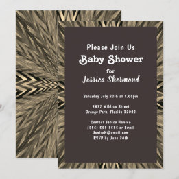 Tribal Copper Sepia Abstract Baby Shower Invitation