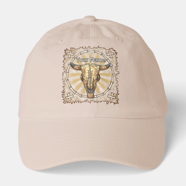 Tribal Cow Skull Hat (Front)