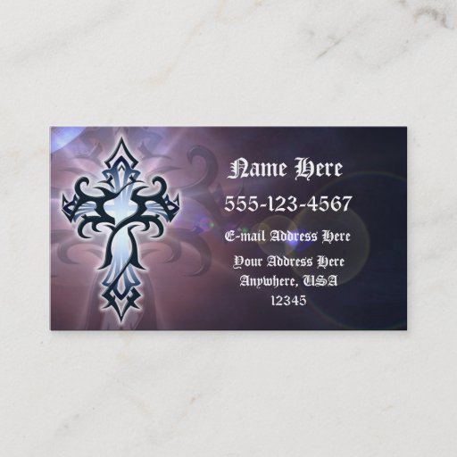 Customizable Tribal Cross Business Card - Jesus