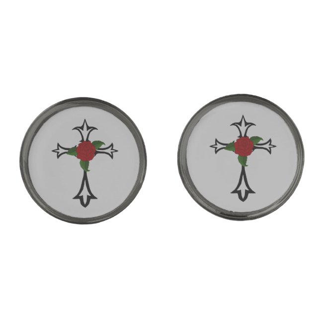 Tribal Cross Cufflinks (Front)