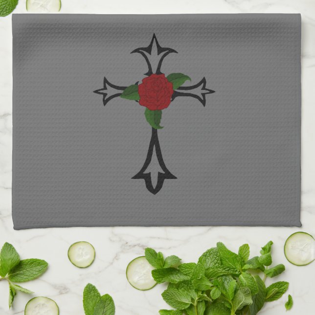 Tribal Cross Kitchen Towel (Folded)