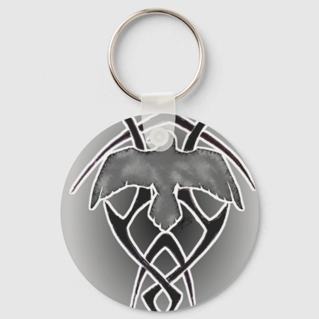 tribal crow keychain (Front)