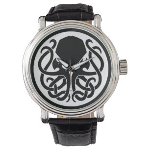Tribal Cthulhu Black Vintage Leather Watch