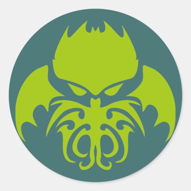 Tribal Cthulhu Classic Round Sticker (Front)