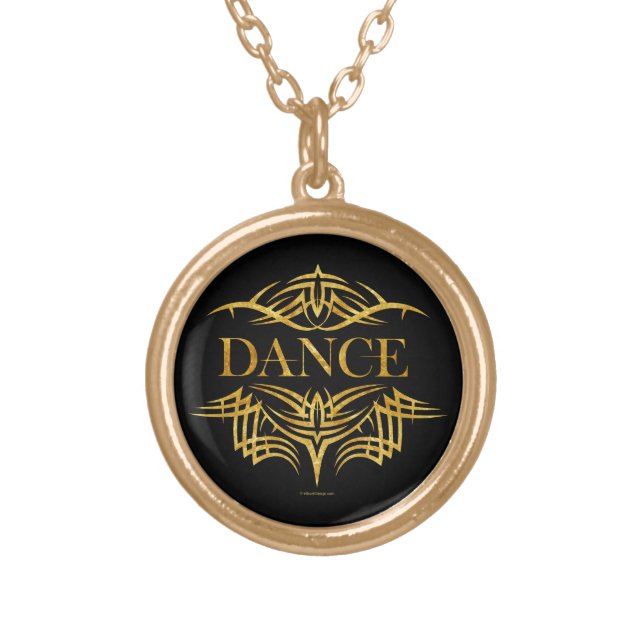 Tribal Dance Gold Plated Necklace (Front)