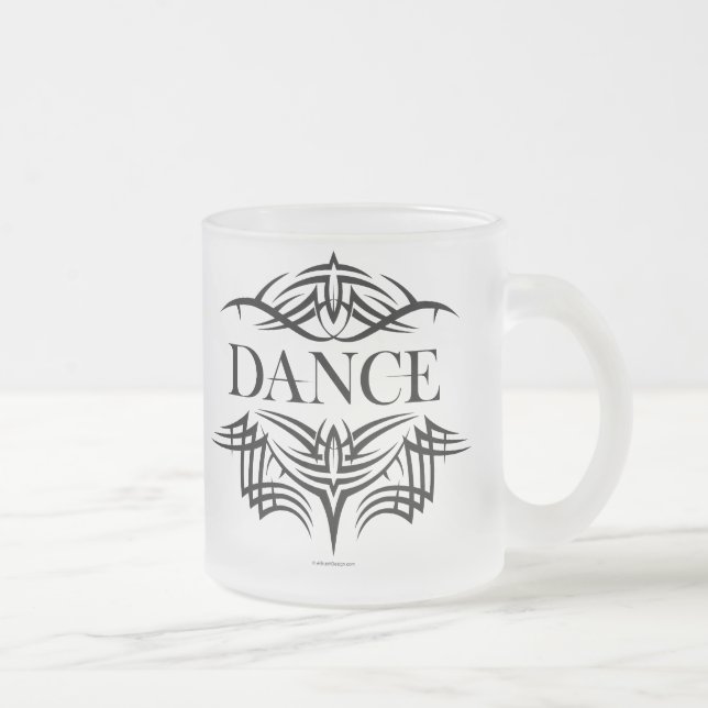 Tribal Dance (plain) Frosted Glass Coffee Mug (Right)