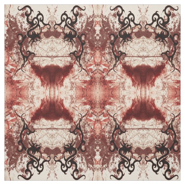 Tribal Decay Damask Gothic Art Fabric (Swatch)