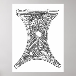 Tribal decor poster hand drawn illustration