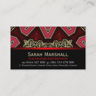 Tribal Decor Red+Black w/ Logo Business Card