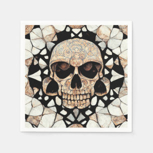 Tribal Decorative Ornament Mayan Skull Art Napkins