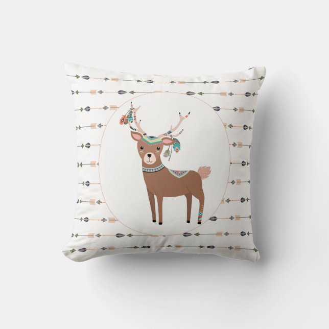 Tribal Deer And Arrows Cushion (Front)