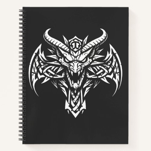 Tribal Demon Head Graphic by BurnsInHell Notebook
