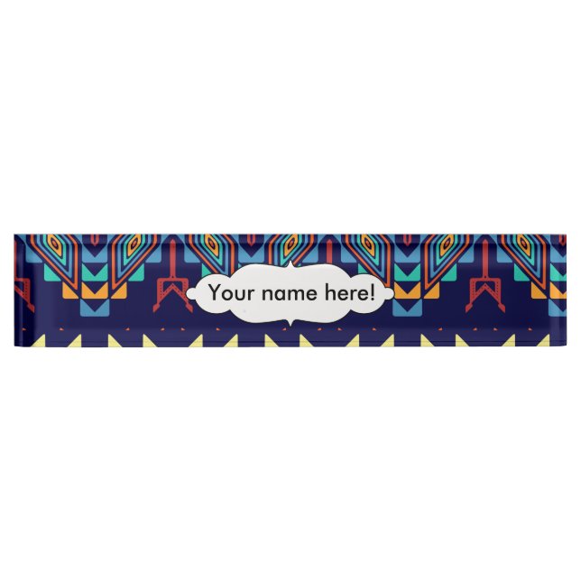 Tribal design abstract design desk name plate (Front)