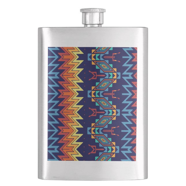 Tribal design abstract design flask (Front)