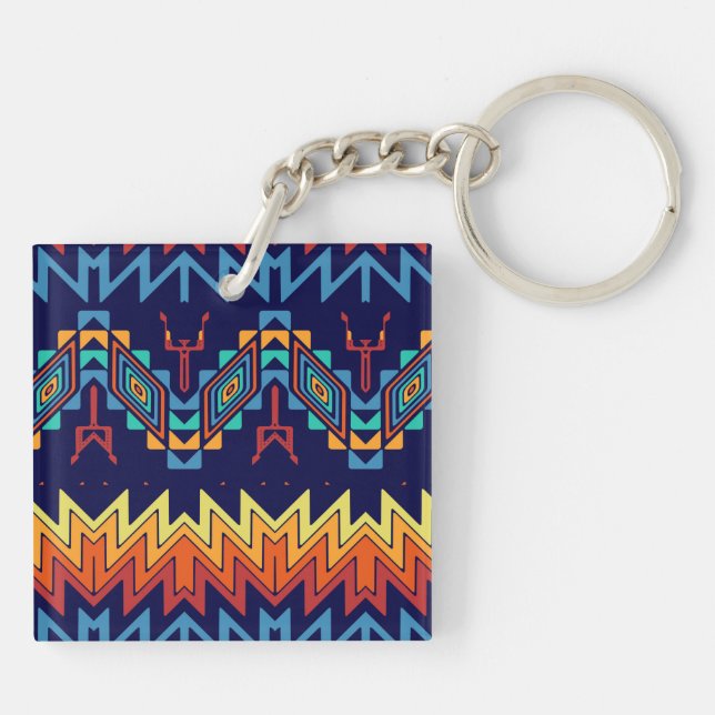 Tribal design abstract design keychain (Back)