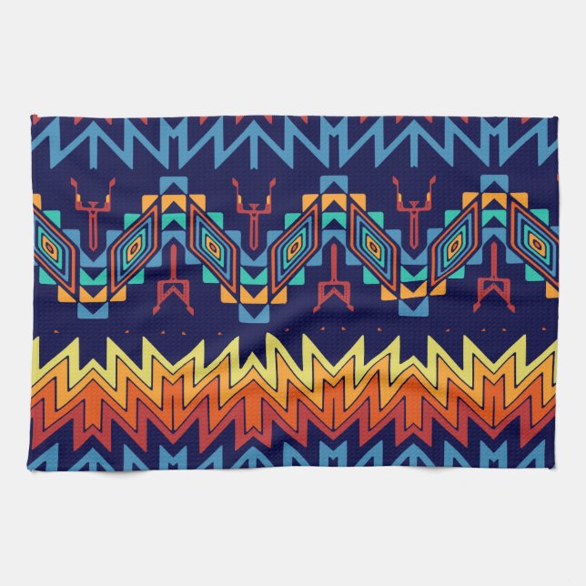 Tribal design abstract design kitchen towel (Horizontal)