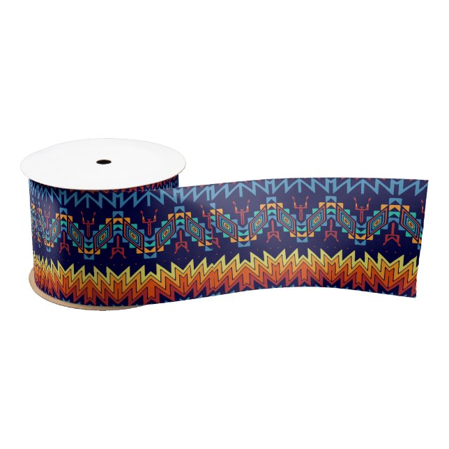 Tribal design abstract design satin ribbon (Spool)