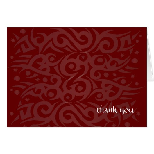 TRIBAL DESIGN Bar Bat Mitzvah Thank-You Card (Front Horizontal)