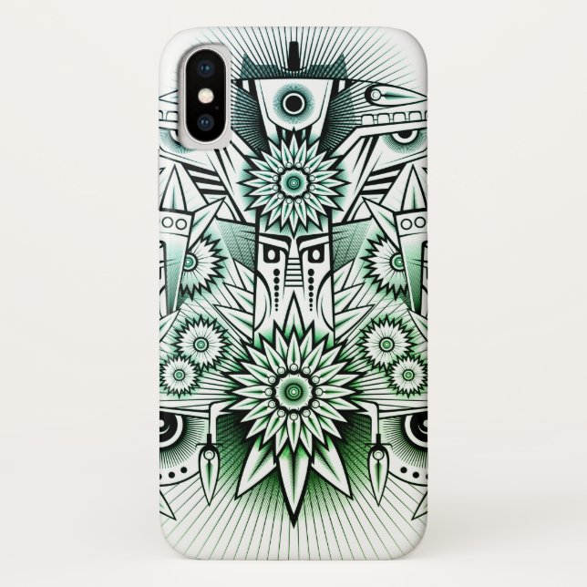 Tribal Design Green Tint Case-Mate iPhone Case (Back)