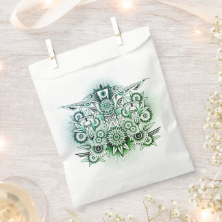 Tribal Design Green Tint Favor Bag