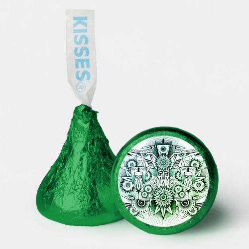 Tribal Design Green Tint Hersheys Kisses
