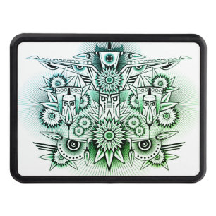 Tribal Design Green Tint Hitch Cover