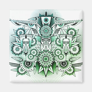 Tribal Design Green Tint Magnet