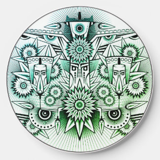 Tribal Design Green Tint Wireless Charger