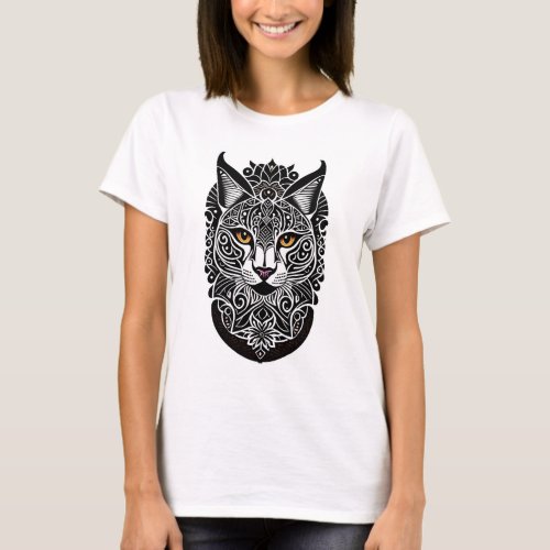 Tribal Design Lynx T_Shirt