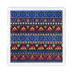 Tribal Design: Multifunctional Seamless Pattern. Acrylic Tray