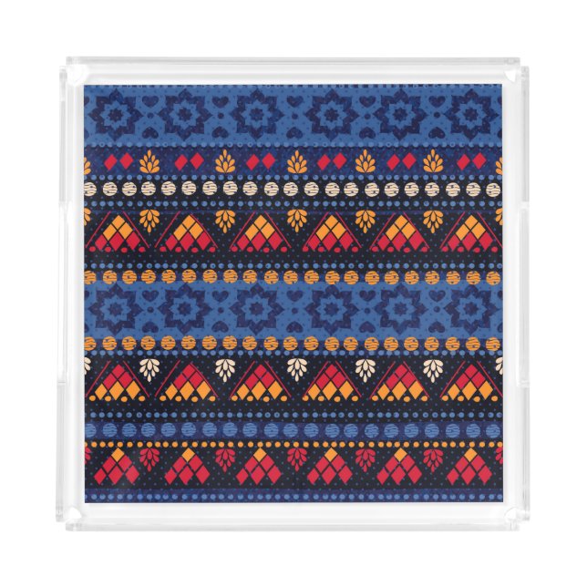 Tribal Design: Multifunctional Seamless Pattern. Acrylic Tray (Front)