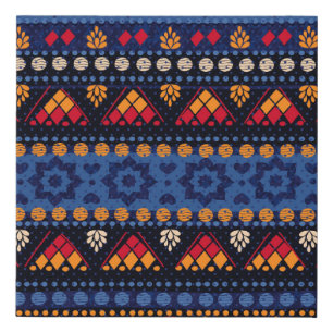 Tribal Design: Multifunctional Seamless Pattern. Faux Canvas Print