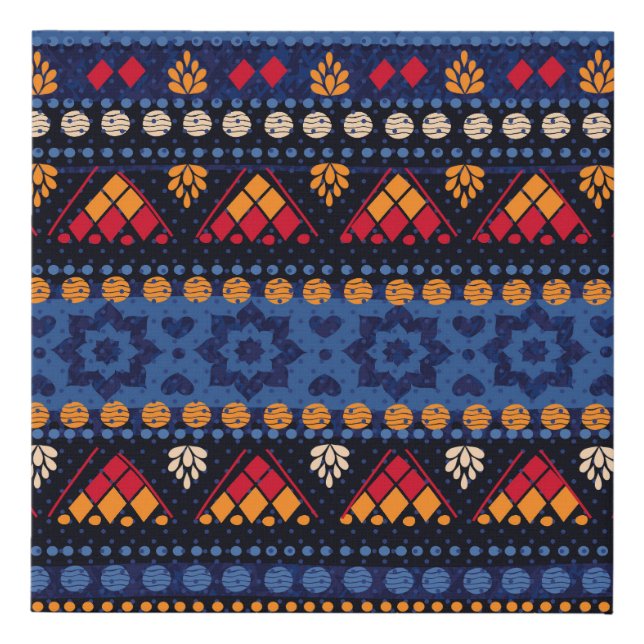 Tribal Design: Multifunctional Seamless Pattern. Faux Canvas Print (Front)