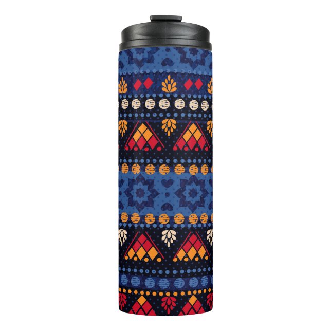 Tribal Design: Multifunctional Seamless Pattern. Thermal Tumbler (Front)