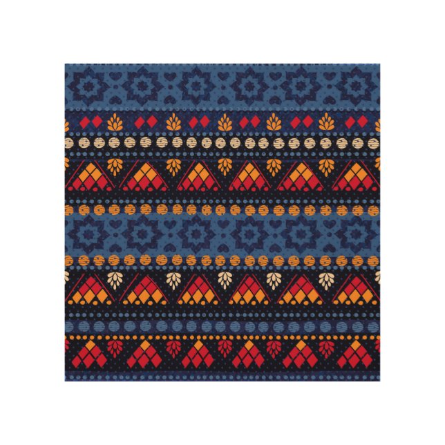 Tribal Design: Multifunctional Seamless Pattern. Wood Wall Art (Front)