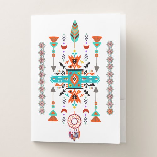 Tribal design pocket folder