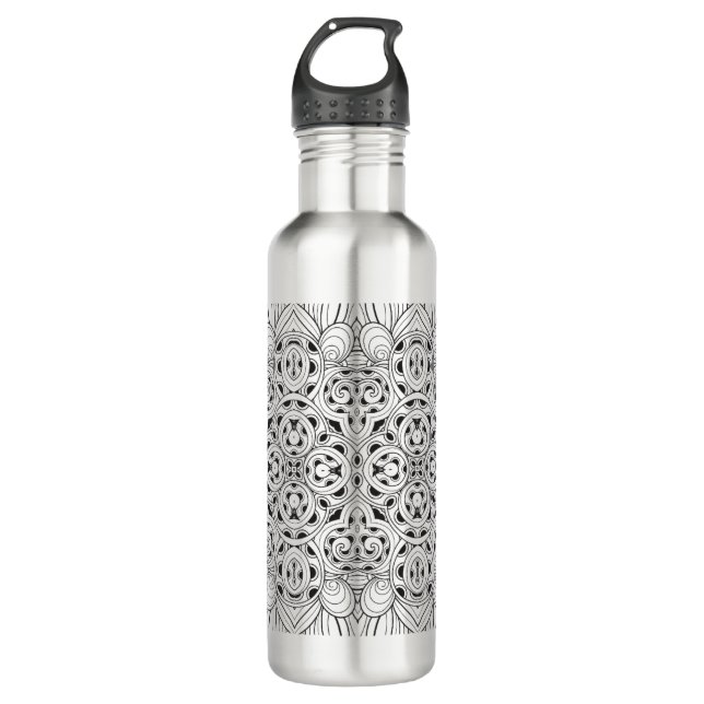 Tribal Design Stainless Steel Water Bottle (Front)