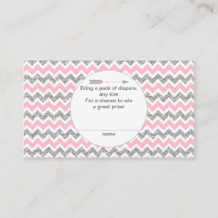 Tribal Diaper Raffle Tickets pink silver pow wow Enclosure Card